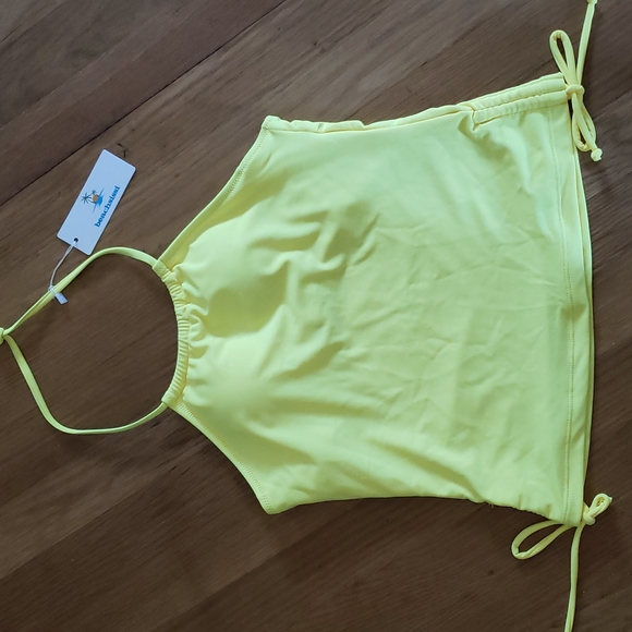 beachsissi Neon Yellow Tankini Swim Top πββοΈ Women's Size Small NWT - Picture 6 of 11